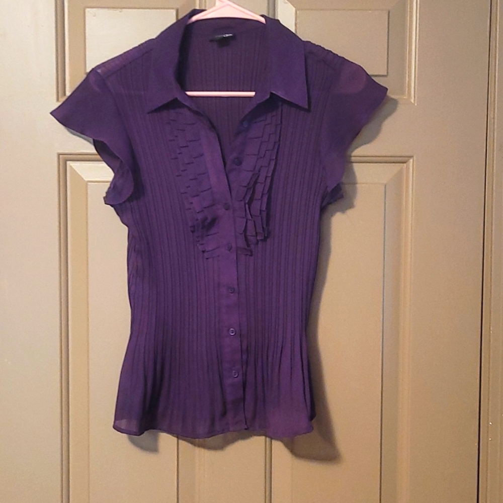 Stretch sheer button down shirt size medium